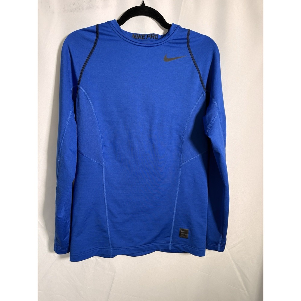 Nike‎ Pro Hyperwarm Shirt Size S Long Sleeve Blue Pullover